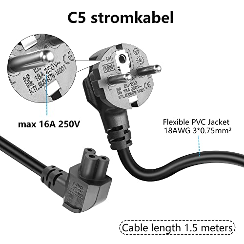 GELRHONR Cavo a spirale da CEE7 a C5 a
