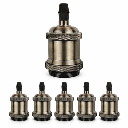 Zenovate Douille E27 Vintage 6 Pièces, Vintage E27 Douille de Lampe, Support de Lampe Rétro en...