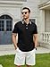 Alex Vando Mens Golf Shirts Moisture Wicking Quick-Dry Short Sleeve Fashion Designed Polo Shirts for Men,Black,L