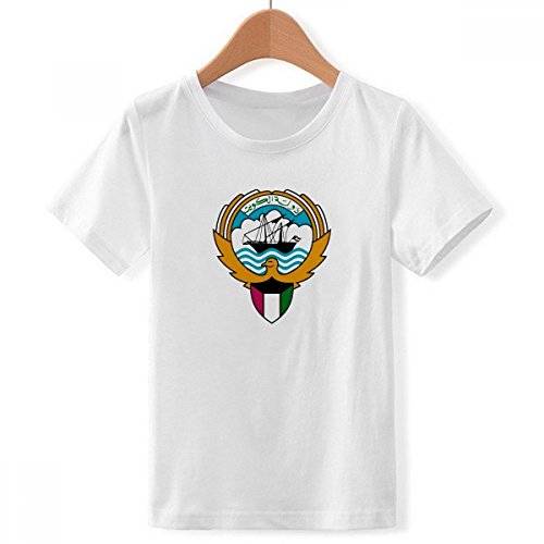 T-shirt Koweït col blanc garçon X-grand pour le sport et l'école