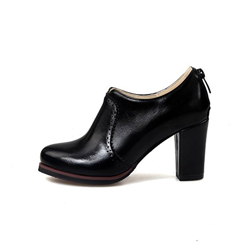 Inornever Women's Oxfords Pumps Shoes Slip on Wingtip Fashion Vintage Pu Chunky High Heel Ankle Brogue Bootie3