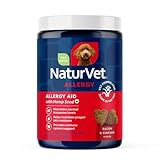 NaturVet Hemp Allergy Aid Supplement for Dogs, Hemp Seed, Antioxidants, Omegas, Dha & Epa for Healthy Skin & Respiratory Health, 120 Count