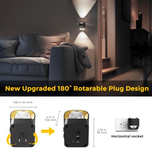 Image of L LOHAS LED Night Light Projector, Night Lights Plug into Wall, Dusk to Dawn Sensor, Rotating Plug in Nightlight for Kids, Daylight Dimmable Nightlights for Bathroom, Hallway, Gaming Room,1 Pack