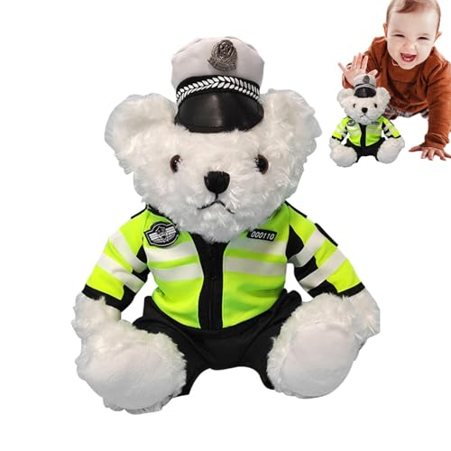 Ours de police en peluche mignon, peluche douce pour cadeau de fille