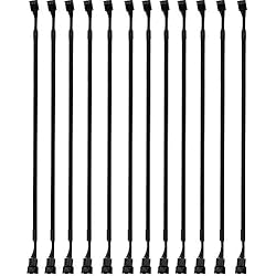 Alargador Cable Ventilador Pc RUNCCI-YUN 12pcs PWM de 4 Pin Cable Extensor Ventilador,cable ventilador PC, PC Cable de Alimentación de Ventilador Macho a Hembra(Trenzado Negro)