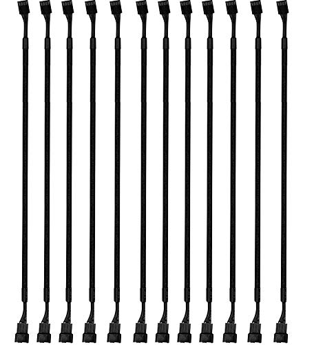 RUNCCI-YUN 12 PCS 4PIN/3PIN PWM Câble de Ventilateur PC,Ordinateur Cas cable PWM,Adapté à Différents Types de Radiateurs Large Chassis Puissance Carte...