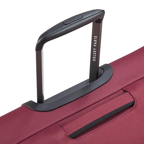 Image of DELSEY PARIS Sky Max 3.0 Checked Suitcase 24 Inch, Lightweight Softside Expandable Luggage, Spinner Wheels, Soft Touch Handle, Burgundy