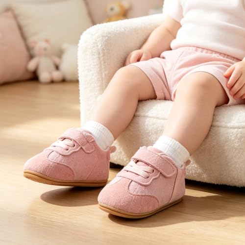 Image of Baby Boys Girls Sneakers Toddler Non-Slip Soft Rubber Sole First Walking Shoes Infant Newborn Crib Dress Shoes