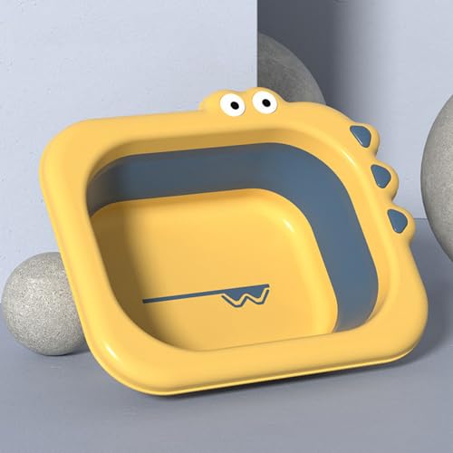 Baignoire pliable bébé portable et multifonctionnelle jaune