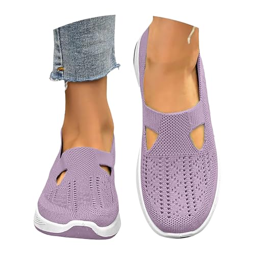 Orthopädische Hausschuhe Damen, Sandalen Vorne Geschlossen Mit Fußbett Ergonomische Schuhe Weite H Hausschuhe Sommer Slip on Atmungsaktive Sabots Breite Füße Krankenschwester Schuhe Pantoletten-3