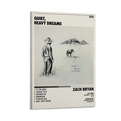 Toile Zach Bryan Quiet Heavy Dreams fini les murs vides du salon