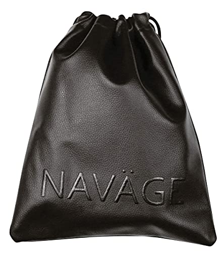 Navage Travel Bag (Black) - Vegan Leather Travel Pouches for Women and Men - Custom-Fit Small Pouch for the Navage Nasal Irrigation System - Versatile Drawstring Pouch and Makeup Bag (8.25