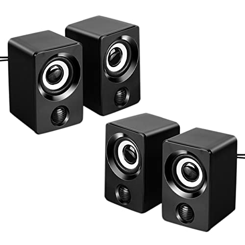 Guindxan 4X Surround Computer Casse Acustiche Diffusori Audio con Stereo USB Wired Alimentato Altoparlante multimediale per PC/Laptop/Smart Phone