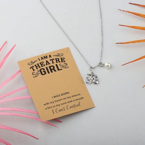 MAOFAED Theatre Musical Gift Comedy And Tragedy Mask Musical Necklace For Her3