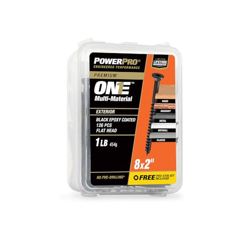 Tornillos Power Pro Flat Exterior Black #8 x 2 - 126 pcs