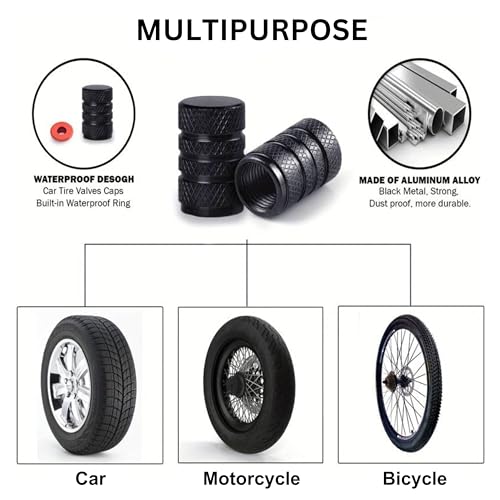 Generic TIRE-VALVE-STEM-CAPS-BLACK-008 Tire Valve Stem Caps thumb #3