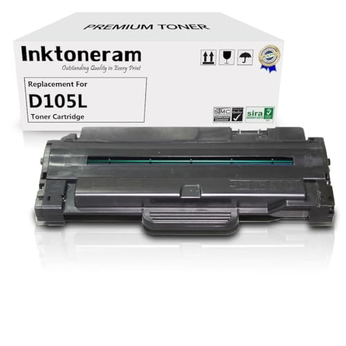 Inktoneram Compatible Toner Cartridge Replacement for Samsung D105L MLT-D105L MLTD105L ML-1910 ML-1915 ML-2525 ML-2525W ML-2545 ML-2580N SCX-4600 SCX-4623F SCX-4623FN SF-650 SF-650P (Black)