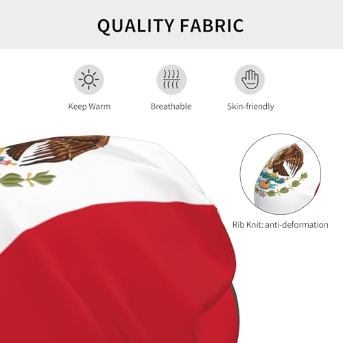 Flag of Mexico Children Hip Hop Knitted Hat Kids Elastic Leisure Knit Cap Warm Sleep Beanies Black3