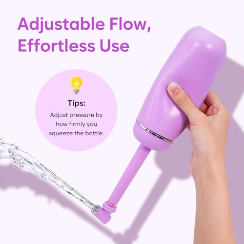Image of Easy@Home Portable Travel Bidet: Peri Bottle for Postpartum Essentials - Handheld Sprayer Kit for Perineal Care & Personal Hygiene | 380ml (12.8oz) | Women & Men | EPB-01 Pink