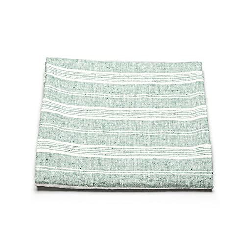 LinenMe Toalla de Playa de Lino Multistripe Aqua Foam Cover