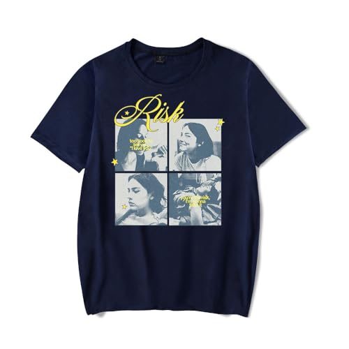 Photo de RYSXJLX Gracie Abrams Merch Risk The Secret of Us Album T-Shirt Femmes Hommes Mode Casual T-shirt Manches Courtes, bleu marine, L