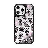 CASETiFY ミラー iPhone 16 Pro Max ケース [鏡面(スマホカバー) / MagSafe対応/指紋防止] - Black Bunnies - シルバー (ブラックバンパー)
