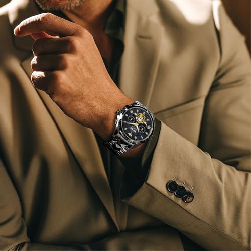 Image of OLEVS Automatic Men Watches Mechanical Luxury Self Winding Wrist Watch Stainless Steel Waterproof Wrist Watches