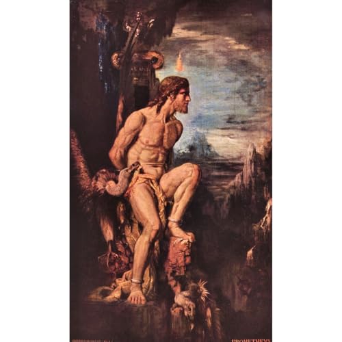 Impression d'art sur toile Prométhée Gustave Moreau 127x101cm pour salon et bureau élégant