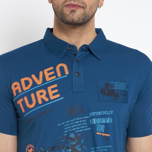 Image of Duke Stardust Men Half Sleeve Cotton T-Shirt (LF7088 Denim XL)