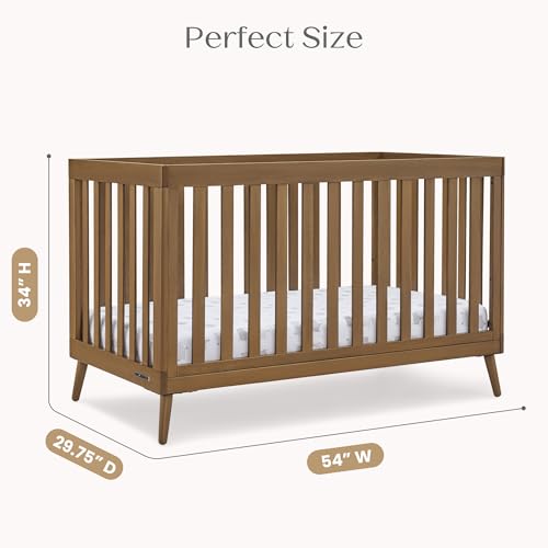 Image of Delta Children Essex 4-in-1 Baby Crib & Mattress, Chestnut