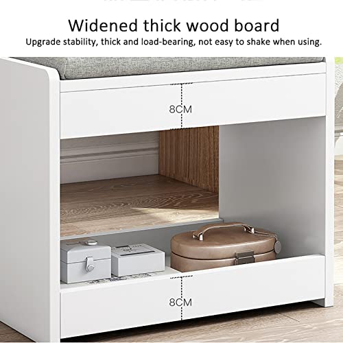 Banco moderno de madera rectangular con asiento acolchado premium para tocador 6