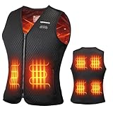 [KEMIMOTO] 電熱ベスト ヒーターベスト TypeC充電・USB給電 速暖軽量 洗濯可 前後独立調節 ライトオフ機能搭載 3段階温度調整 ヒートベスト 電熱インナー 冷凍庫 作業 冬用 バイク 通勤 自転車 釣り アウトドア 男女兼用 ブラック KM8132 L