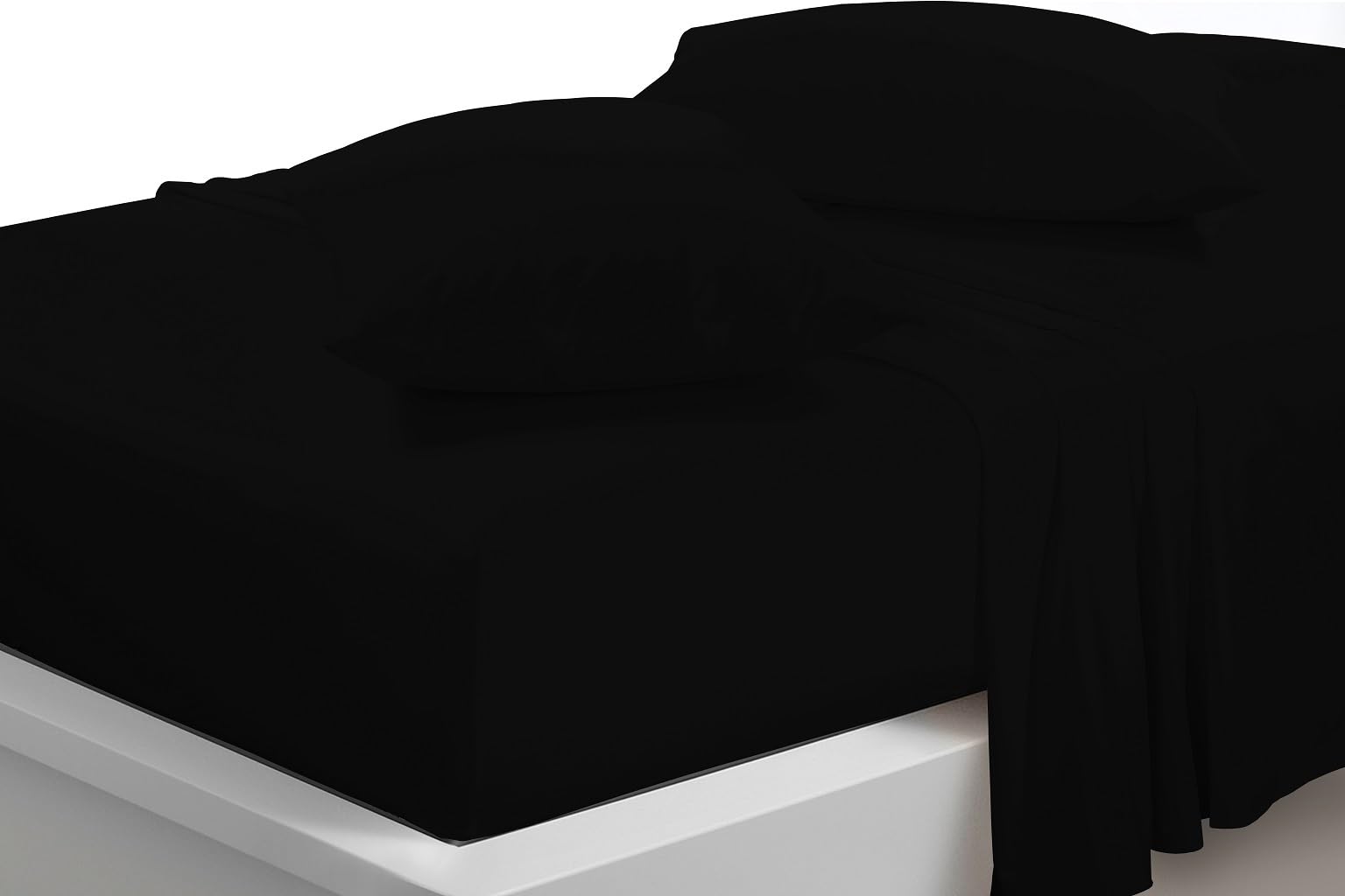 Laam linen Ultra Soft & Durable Pillow Protectors Pack of 2 Envelope 100% Polycotton Pillowcases Plain Pillow Case Cover For Bedroom (Black) - Image 2