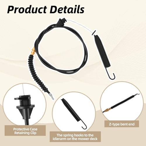Image of 946-04618C Deck Engagement Cable for MTD 1040 1045 LTX1040 LTX1042 LTX1045 LTX1046 LTX1050H Troy Bilt TB2246 Lawn Mower
