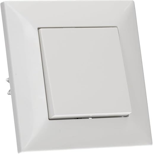 Voxura Concept Komplett Set: 1x SCHUKO Shutter Steckdose (mit erhöhtem Berührungsschutz) + 1fach Abdeckrahmen weiß 50 x 50 mm