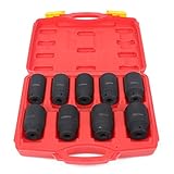 cciyu CCIYU Automotive Repair Tools 9PCS Shaft Nut Driver Sleeve Kit Hex Wheel Sleeve Fit Most Cars