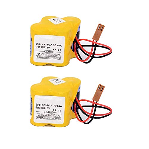 Uniamy BR 2/3AGCT4A PLC 2 baterías de Repuesto compatibles con Fanuc A06B 6114 K504 A98L 0031 0025 BR 2/3AGCT4A A06B6114K504 A98L00310025 BR 2/3AGCT4A