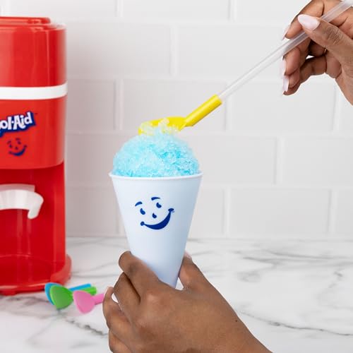 Image of Kool-Aid Deluxe Snow Cone Party Kit - 4 Reusable Snow Cone Cups, 4 Spoon Straws, Snow Cone Shaper, Colorful Confetti - Birthday Party or Summer Cookout Serving