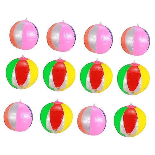 VANZACK 12 Pcs Inflatable Light Up Beach Balls Colorful Pool for Adults for Decoration and Fun at Parties Random Colors