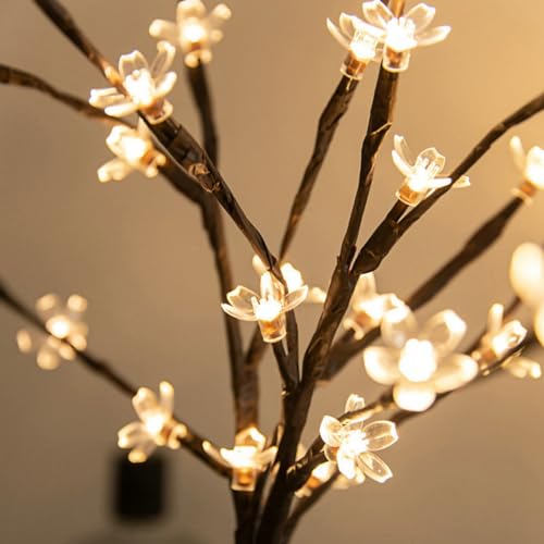 Image of Ulalaza 27.5'' 2 Branches 40 LED Bulbs Twig Lamp Battery Operated LED Lighted Willow Branches Vase Fillers Use for Christmas Home Party Decoration Indoor Outdoor