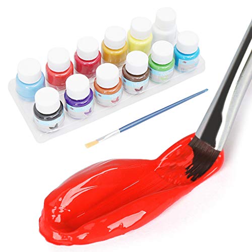 ZZALLL Verf Set 12 kleuren kunst benodigdheden voor ambachten niet giftige levendige kleuren - Image 5