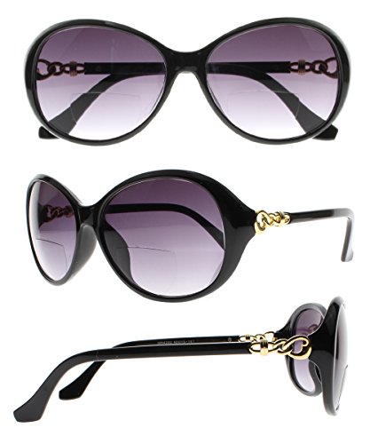 Ladies Fashion Inner Bifocal Sun Reading Glasses Tinted UV400 Sunglasses +1.0~+4.0