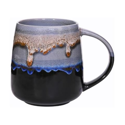 Large Ceramic Coffee Cups with Unique Glaze Cover