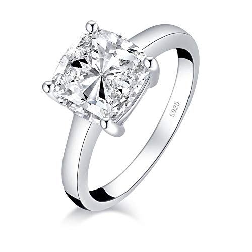 AINUOSHI Bague, Bague de fiançailles, Bague de fiançailles en Argent Sterling 925 avec zircone cubique 3 carats 9x9mm, Taille: P1/2 Cover