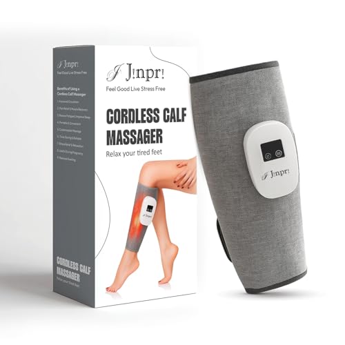 Image of JINPRIAir Compression Leg Massager with Heat - Cordless Calf for Circulation & Pain Relief Foot Therapy Machine Relaxing Men Women Shiatsu Kneading Massage (1)