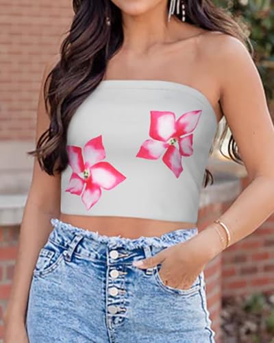 Image of Summer Tube Tops Basic Crop Tops for Women Strapless Tank Casual Tunics Sexy Short Shirts 2026