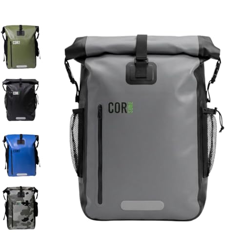 COR Surf 100% Waterproof Heavy Duty Backpack And Dry Backpack For Swimming, Boating Or Kayaking, Roll-top Design With Sonically Welded Seams And Padded Laptop Sleeve (40L, 21 x 15 x 8 Inches)