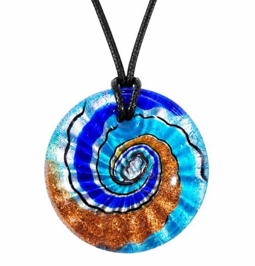 Multicolor Murano Type Glass Pendant Wih Cable Chain Symbol Of Love For Valentine Day for Women (M0065)-image-17