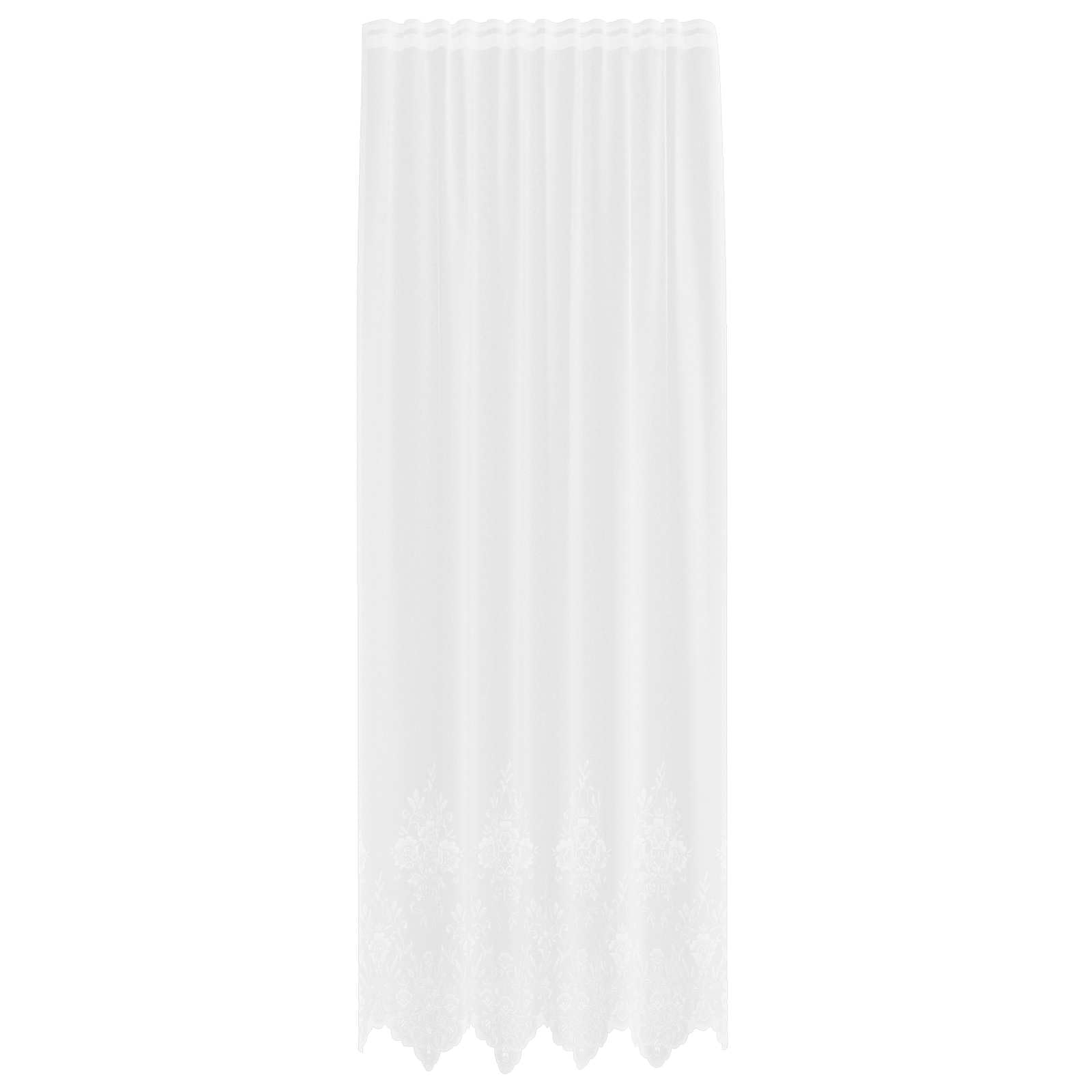 Rideau en dentelle florale blanc 260x150cm en polyester pour salon