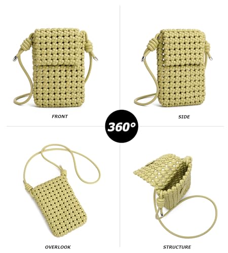 Image of myfriday Mini Quilted Crossbody Purse, Chain Strap Summer Shoulder Bag | Metal ball chain adjuster, snap closure and lightweight phone pouch add cute summer carry for holidays and shopping
